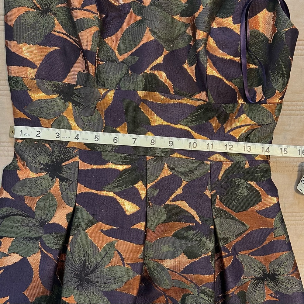 Carlisle Collection Purple and Gold Patterned Midi Dress - Picture 6 of 6